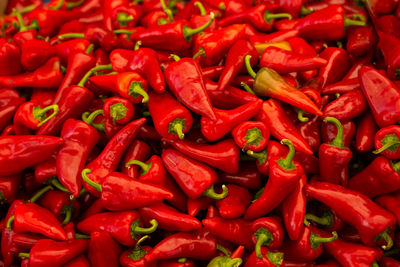 Full frame shot of red chili peppers