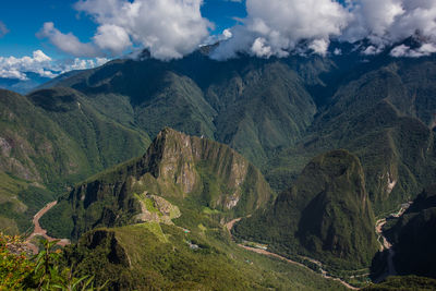 Scenic view of mountains against sky