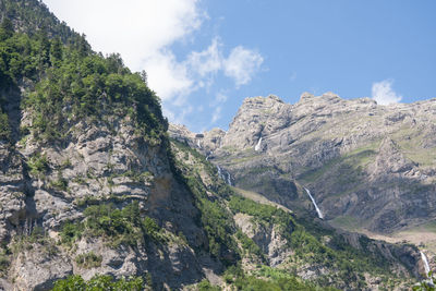 Low angle view of mountains against sky