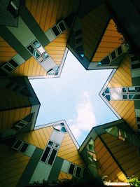Low angle view of buildings against sky