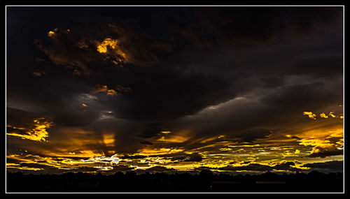 Scenic view of cloudy sky during sunset