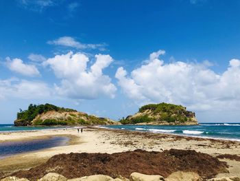 Scenic view of beach against sky