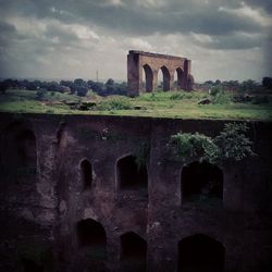 Low angle view of old ruin