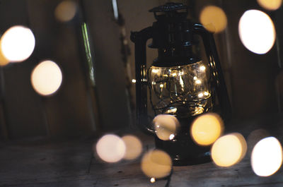 Close-up of illuminated light bulb