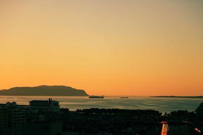 Scenic view of sea at sunset