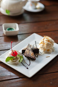 Close-up of food on table