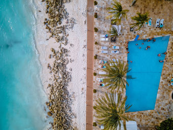 High angle view of swimming pool