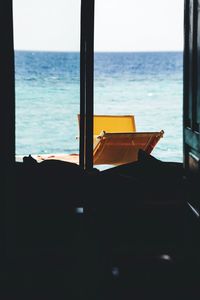 Sea seen through window