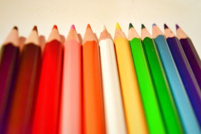 Close-up of colored pencils