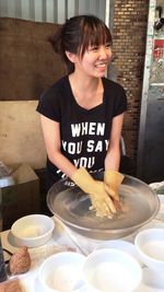 Woman eating food