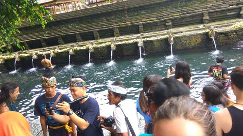 People enjoying in river