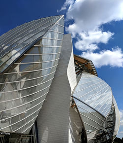 Low angle view of modern building against sky