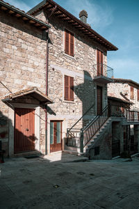 View of the beautiful medieval village of castel trosino ascoli piceno