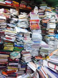 Full frame shot of books for sale