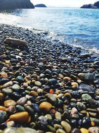 View of pebbles on beach