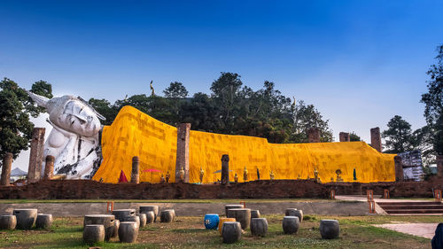 The large reclining buddha statue wat khun in pramool ang thong province, thailand