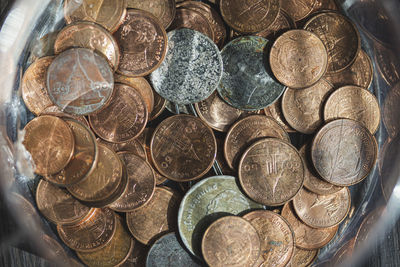 Full frame shot of coins