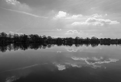 Reflection of clouds in lake