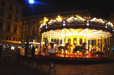 Illuminated lights at night