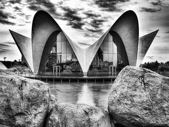 Building against cloudy sky