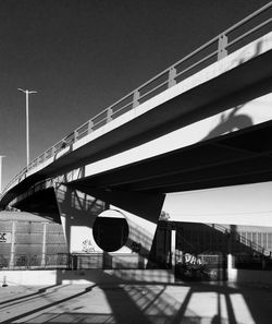 Low angle view of bridge against clear sky