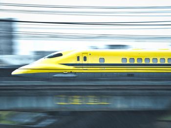 Blurred motion of train