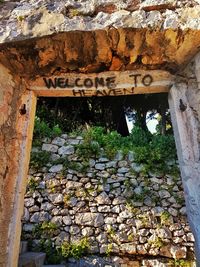 View of text on wall