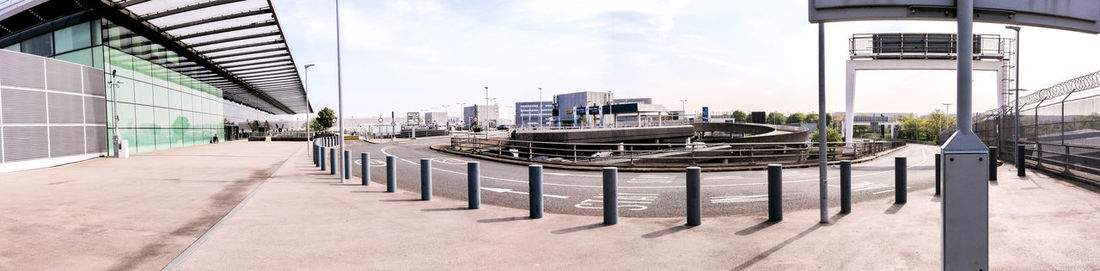 Modern bridge against sky in city