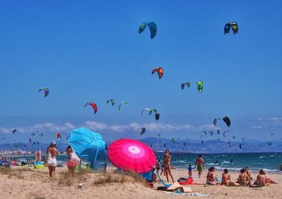 People enjoying at beach