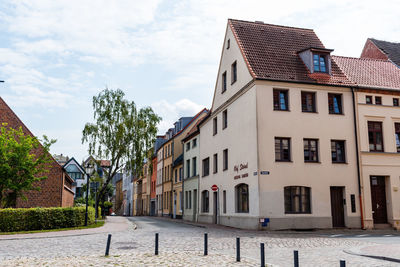 Low angle view of buildings against sky