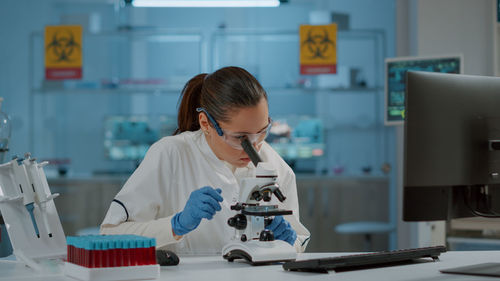 Female scientist working in laboratory