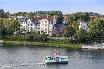 Passenger ferry crossing kiel canal in kiel holtenau