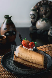 Close-up of cake on table