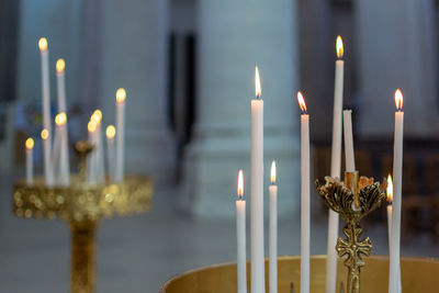 Candlelights in a church.