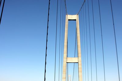 Low angle view of suspension bridge