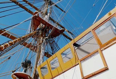 Low angle view of sailboat against sky