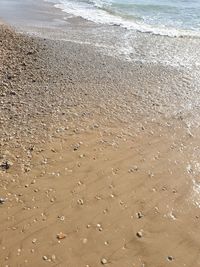 High angle view of wet beach