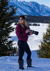 Snow bunny ready for a photo shoot