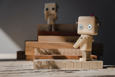 Close-up of toy on table