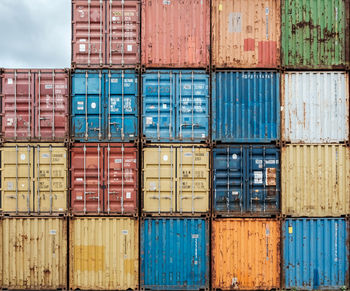 Stack of containers on a dock