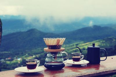 Close-up of coffee on table