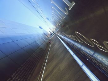Low angle view of illuminated building