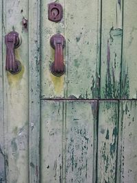 Close-up of old wooden door