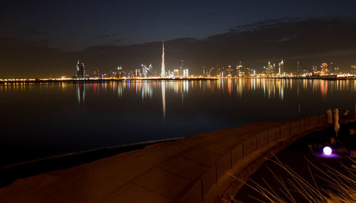 Cityscape at waterfront during night