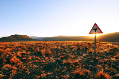 Scenic view of landscape against clear sky