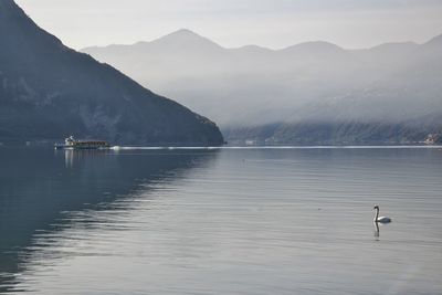 Scenic view of lake and mountains