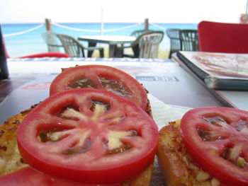 Close-up of served food