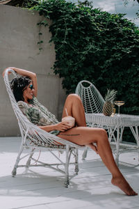 Woman sitting on chair