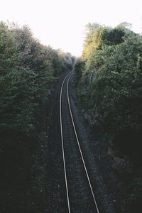 Railroad track at sunset