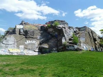 Rock formations on hill